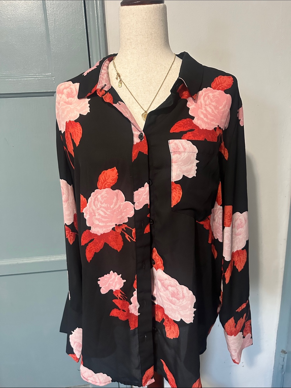 Who What Wear Floral Blouse XL